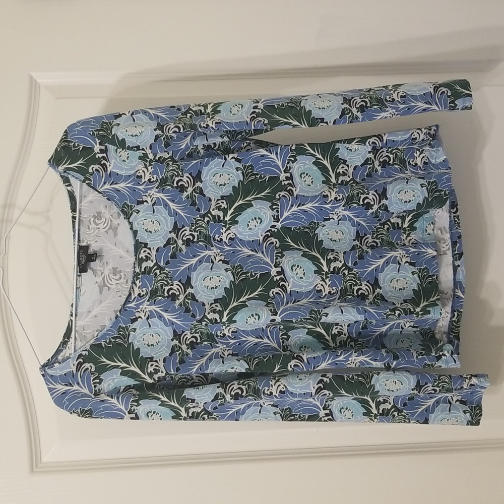 Talbots Petites Long Sleeve Floral Top Size MP